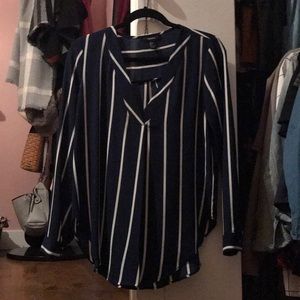 Navy and white blouse